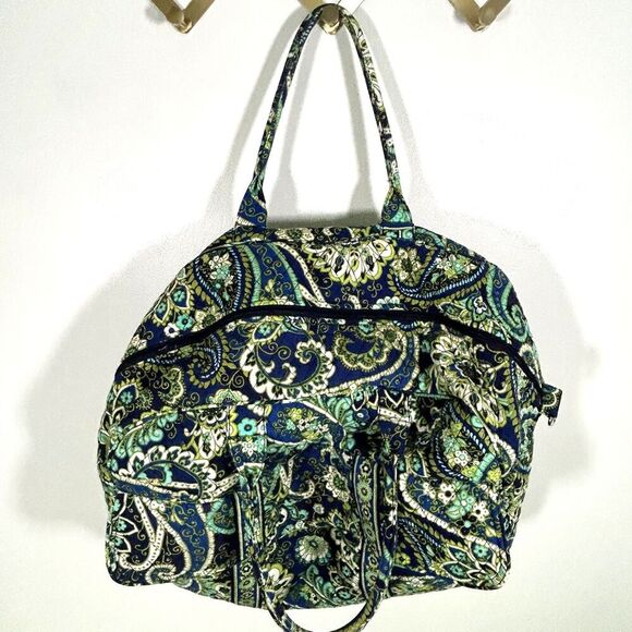 Vera Bradley Large Duffle Bag Rhythm & Blues Grand Traveler Cotton Carry-on - Picture 8 of 8